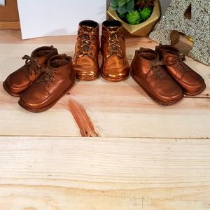 3 sets of Bronze Baby Shoes - 308